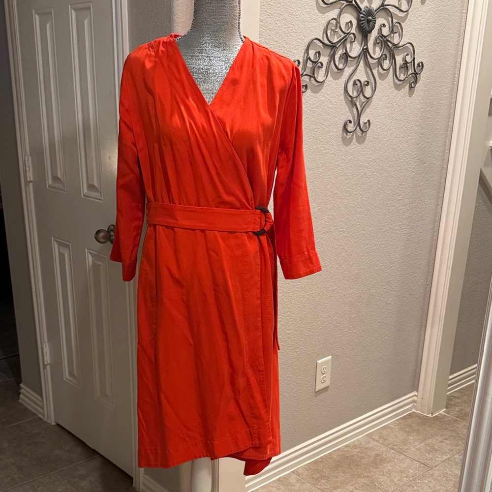 Soft Surroundings‎ Bold Orange Wrap Dress